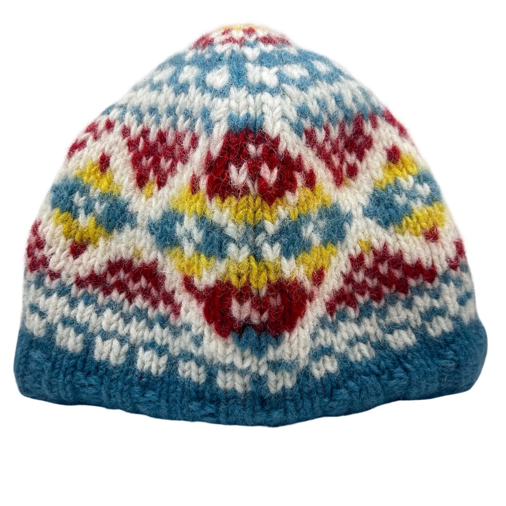 Erin Knitwear Wool Fair Isle Fleeced Beanie‎ Ireland Colorful Teal Red Yellow